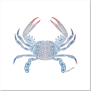 Tribal Blue Crab Posters and Art